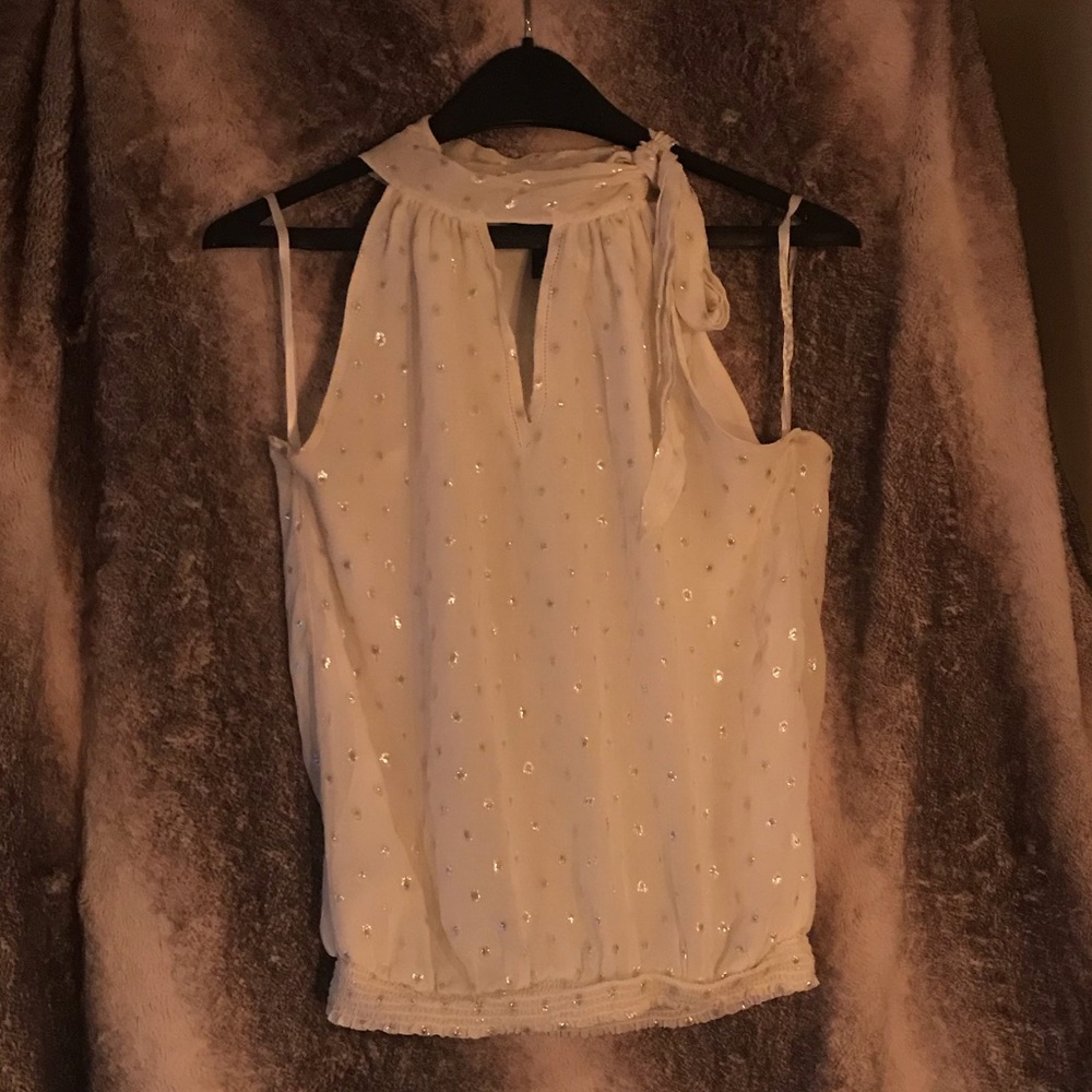 White|Black - Silk Spotted Blouse